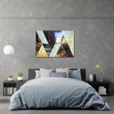 Golden Marble Tempered Glass Wall Art