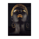 Golden Woman Tempered Glass Wall Art