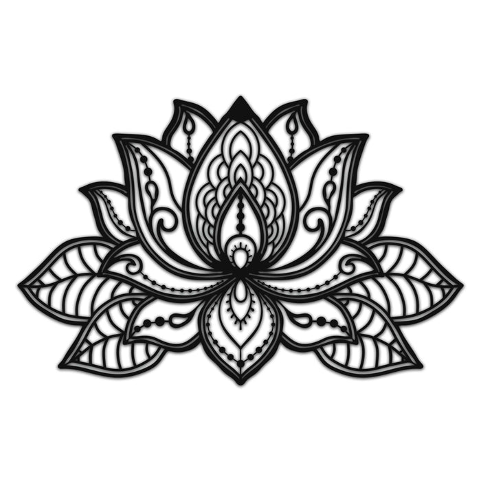 Lotus Black Metal Decor