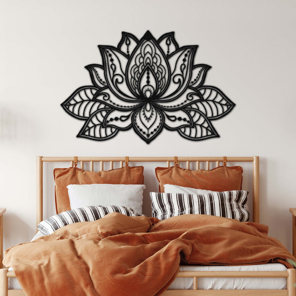 Lotus Black Metal Decor