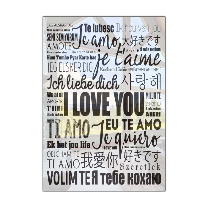 Love Headlines Tempered Glass Wall Art