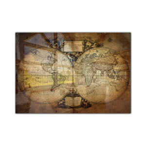 Mappemonde Tempered Glass Wall Art