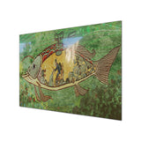 Mechanical Fish Tempered Glass Wall Art