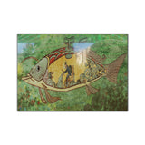 Mechanical Fish Tempered Glass Wall Art