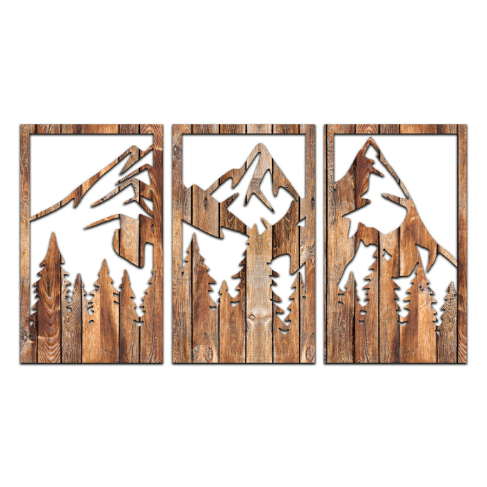 Mountains Color Wood Art