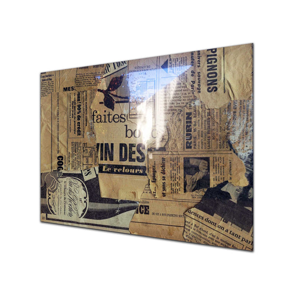 Newspapers Tempered Glass Wall Art