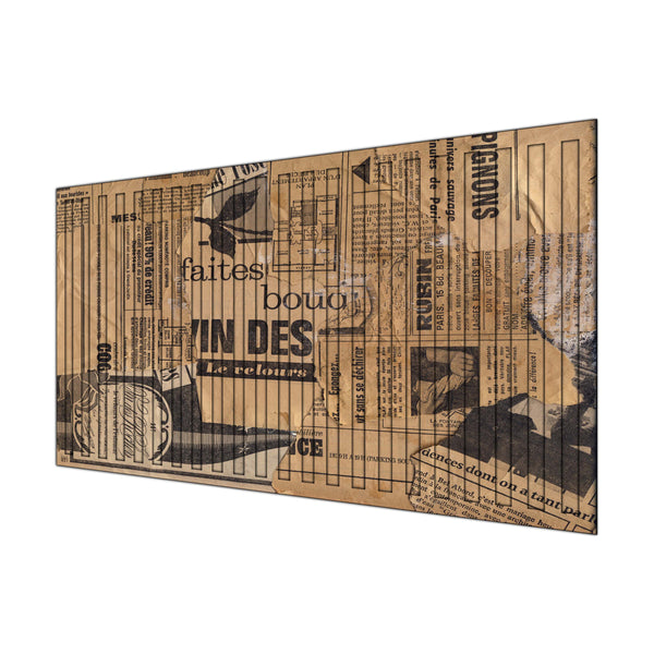 Newspapers Serrated Wood Art