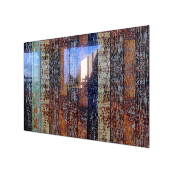 Old Wood Tempered Glass Wall Art