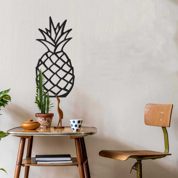 Pineapple Black Metal Decor