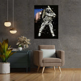 Player Astronaut Tempered Glass Wall Art