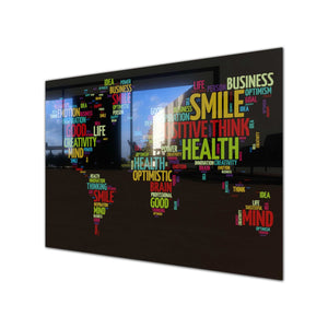 Positive Things Tempered Glass Wall Art