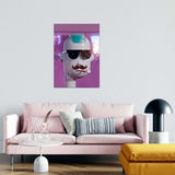 Robot Man Tempered Glass Wall Art