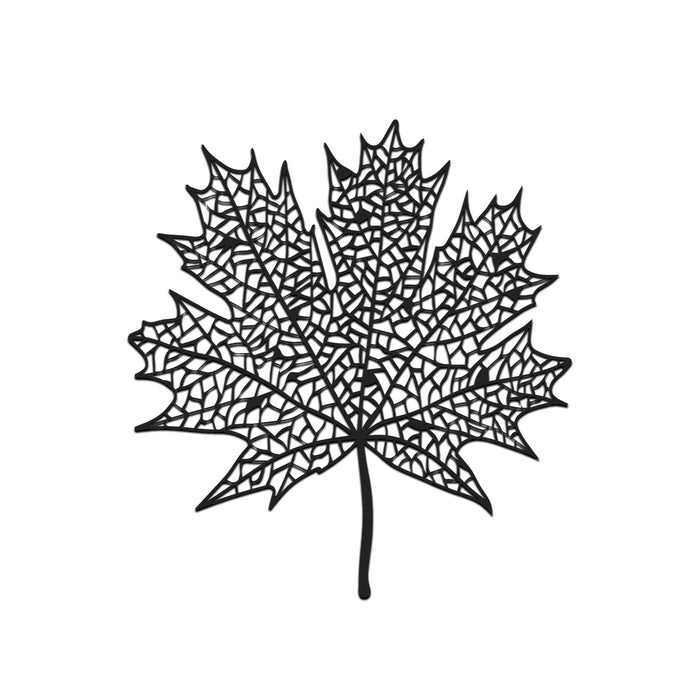 Royal Leaf Black Metal Decor