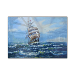 Ship Tempered Glass Wall Art