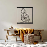 Ship Black Metal Decor