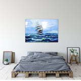 Ship Tempered Glass Wall Art