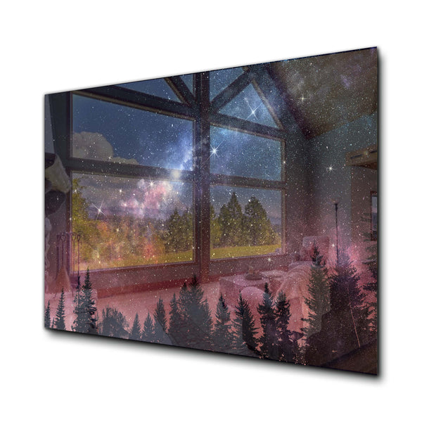 Sky And Stars Tempered Glass Wall Art