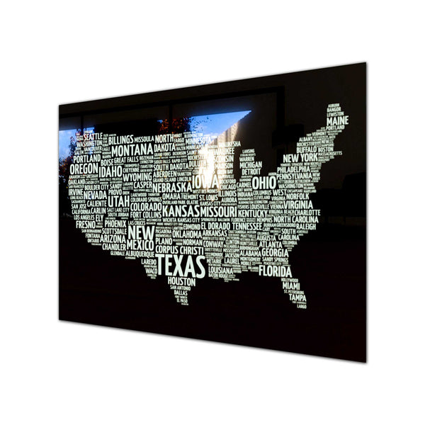 States Tempered Glass Wall Art