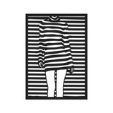 Striped Woman Black Metal Decor