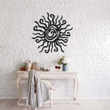 Sun Black Metal Decor