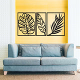 Three Leafs Black Metal Decor