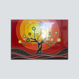 Tree Of Life Red Tempered Glass Wall Art