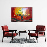 Tree Of Life Red Tempered Glass Wall Art