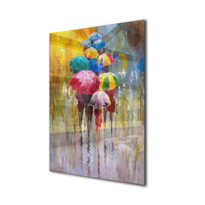 Umbrellas Tempered Glass Wall Art