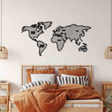 Veno World Map Black Metal Decor