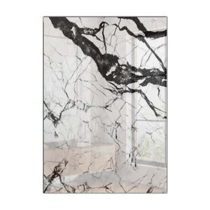 White Marble Tempered Glass Wall Art