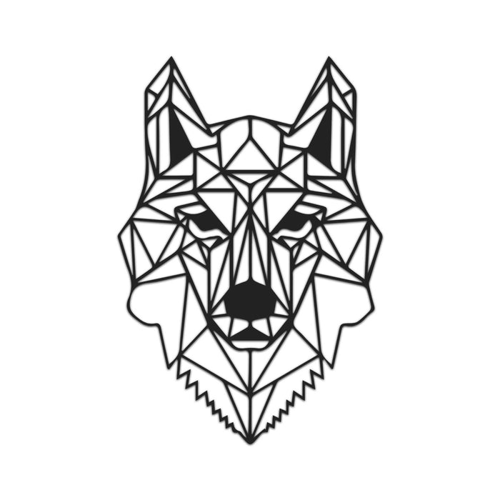 Wolf Black Metal Decor