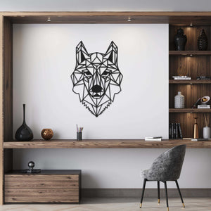 Wolf Black Metal Decor