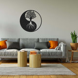 Yinyang Black Metal Decor