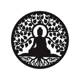 Yoga Buddha Black Metal Decor