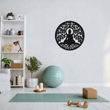 Yoga Buddha Black Metal Decor